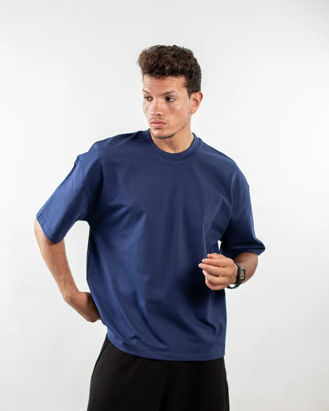 Plain Navy Boxy Tee