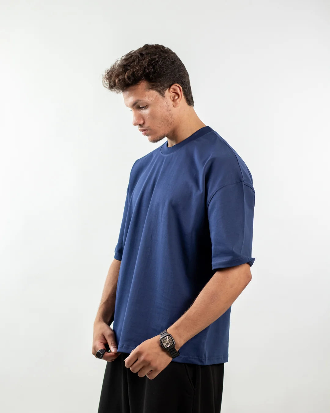 Plain Navy Boxy Tee