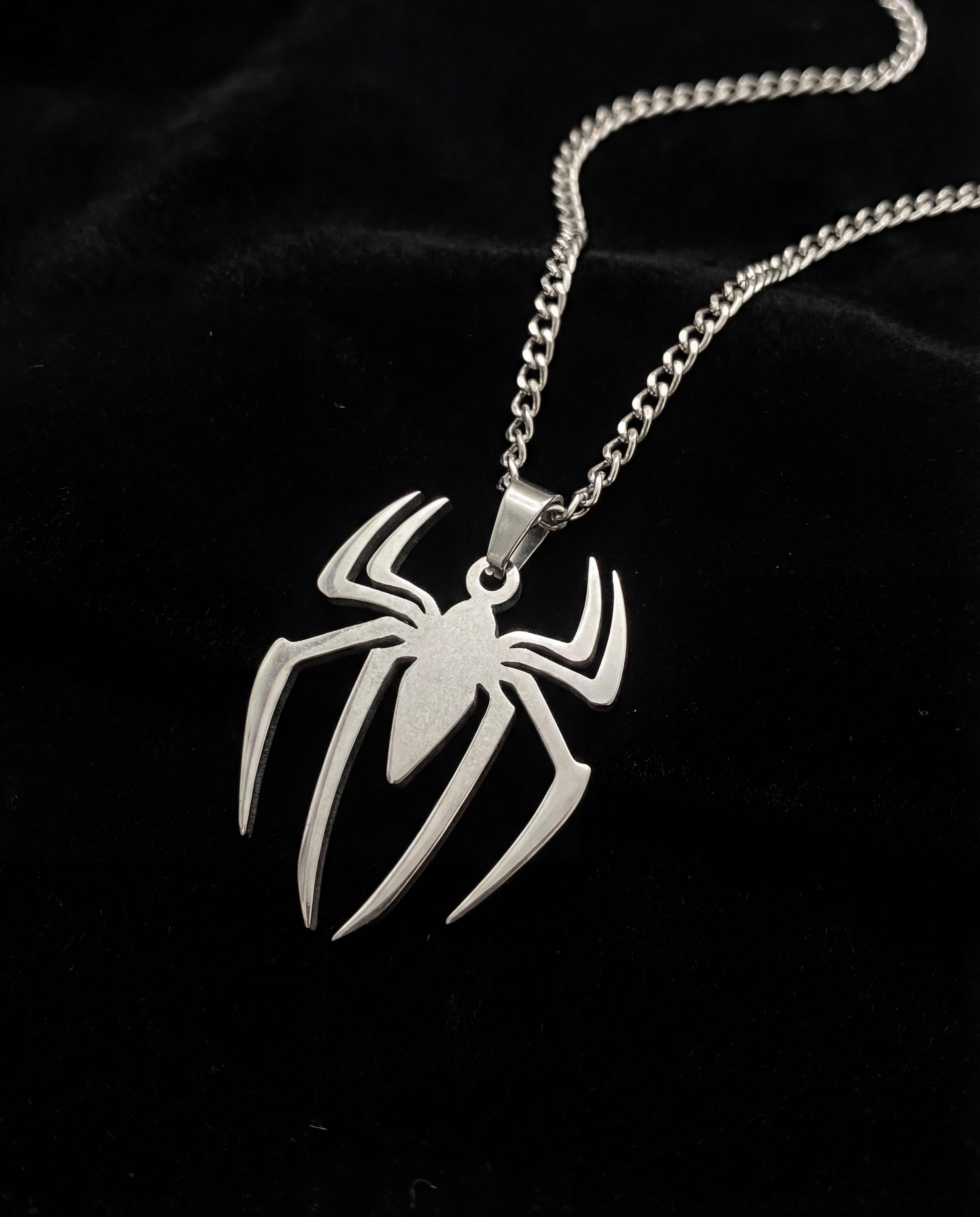 Spider Man Necklace – Silver Stainless Steel