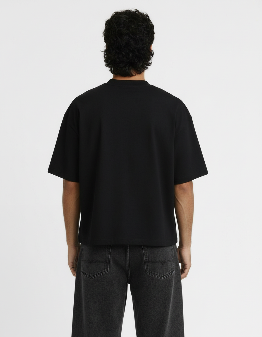 Don’t Make Me Walk Black Boxy Tee