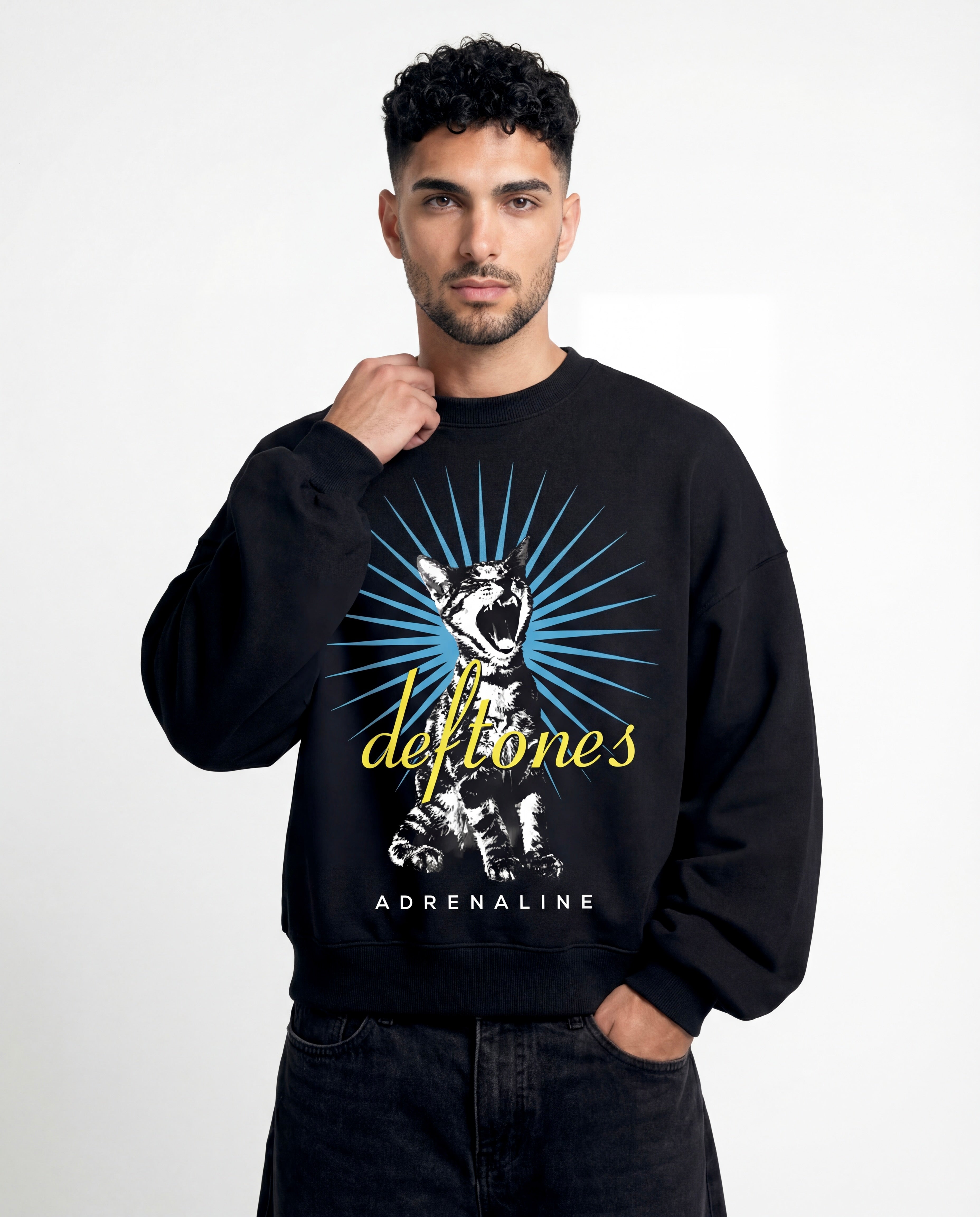 Deftones Black Boxy Sweatshirt