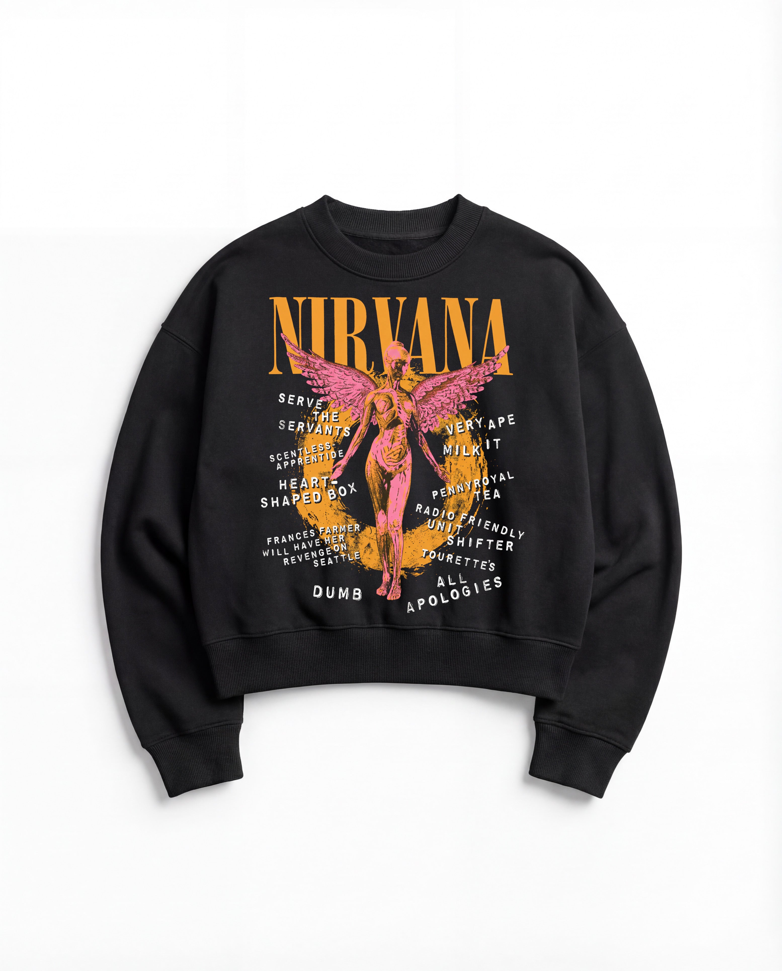 Nirvana Black Boxy Sweatshirt