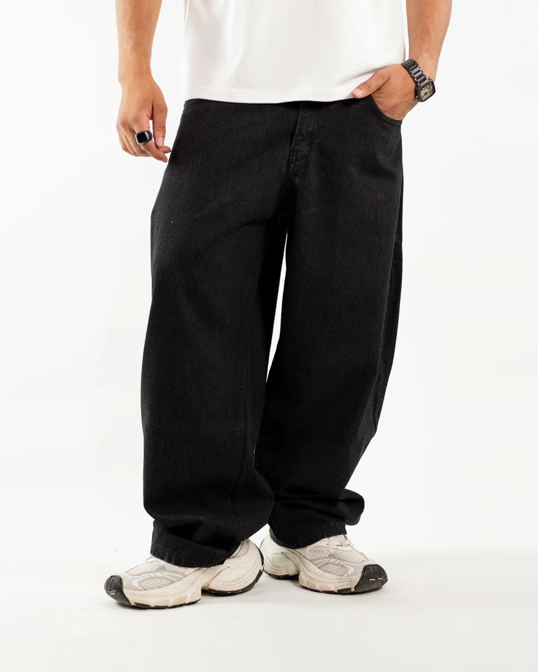 Solid Black - Baggy Ballon Denim