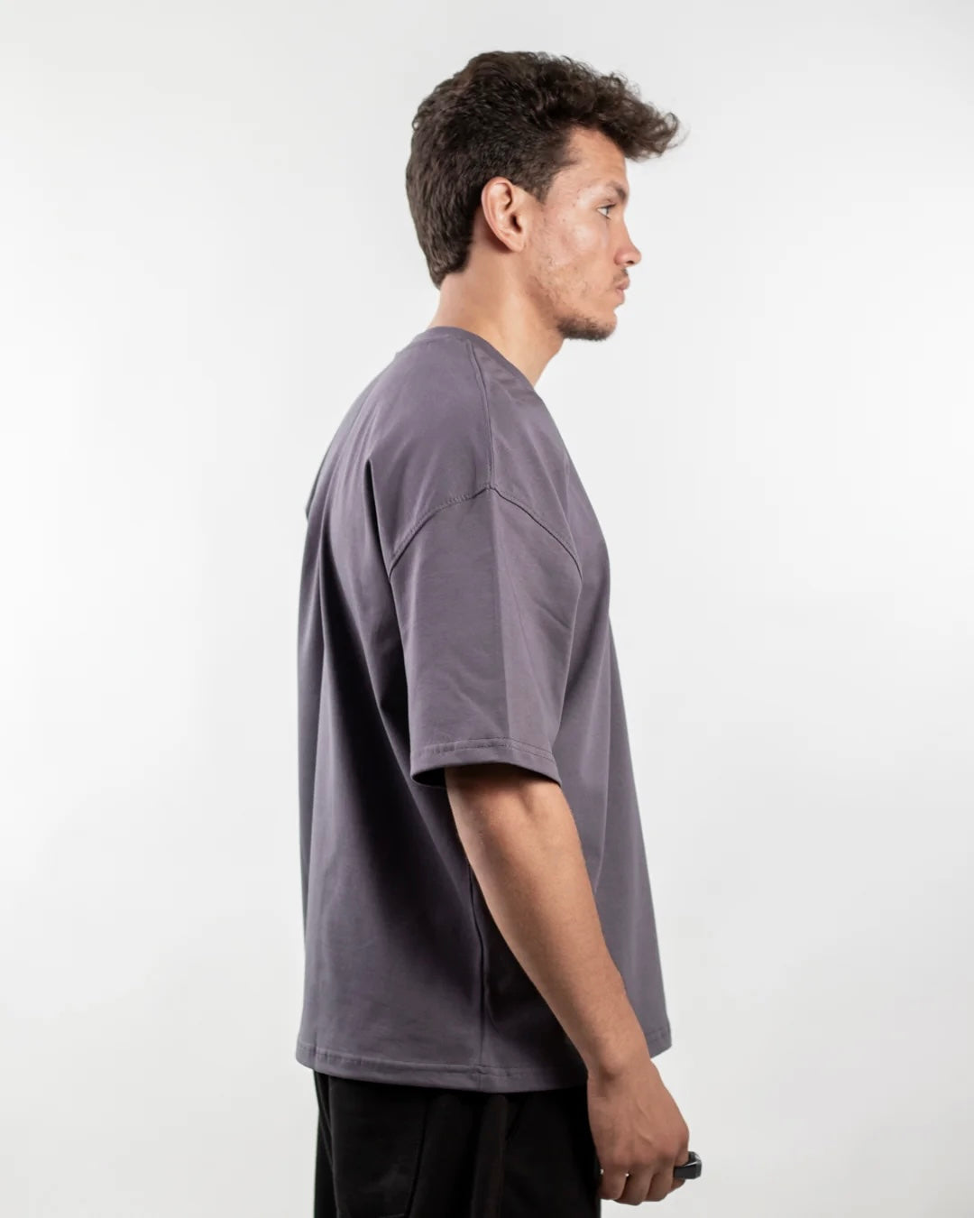 Plain Steel Gray Boxy Tee
