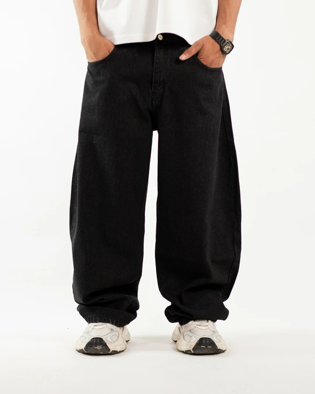 Solid Black - Baggy Ballon Denim