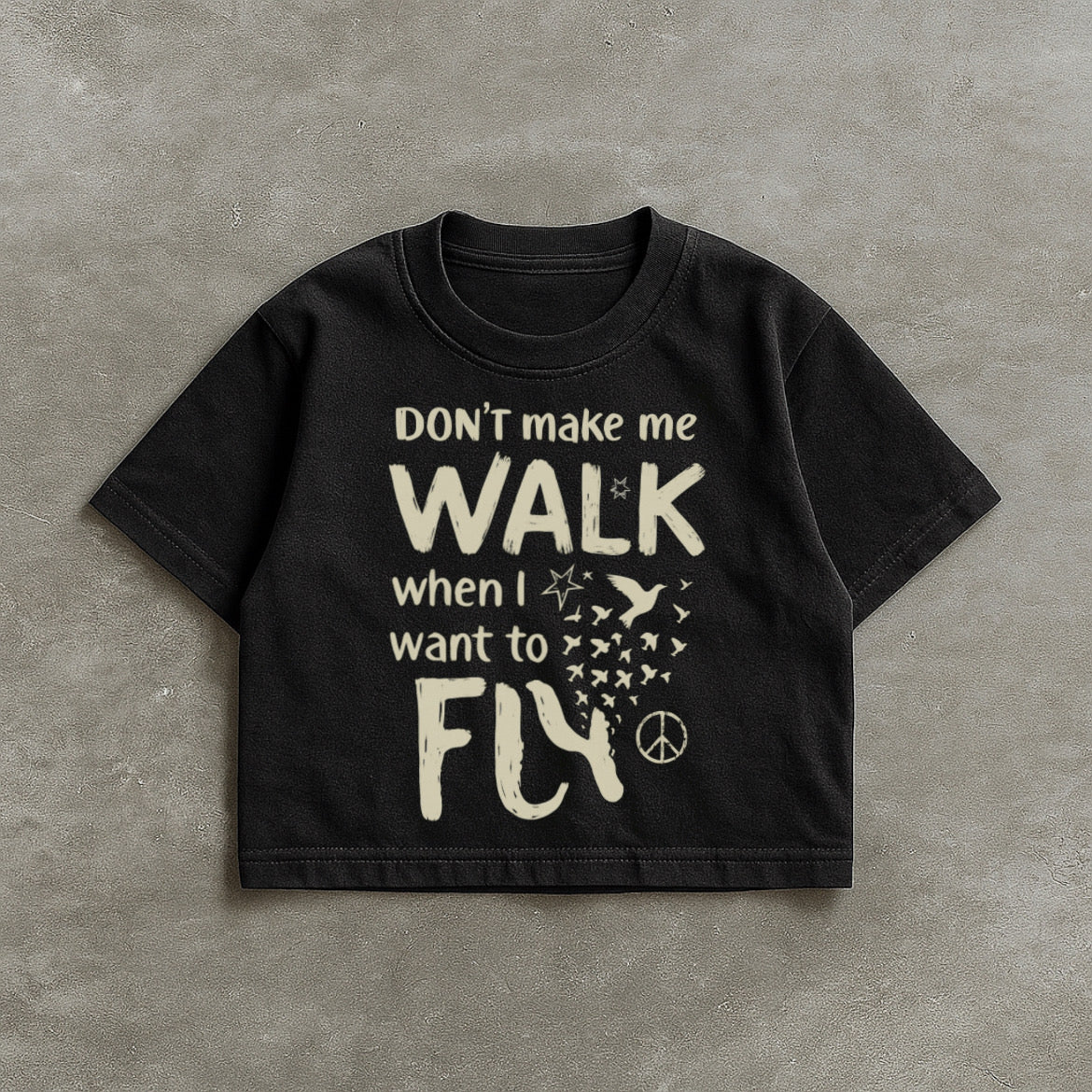 Don’t Make Me Walk Black Boxy Tee
