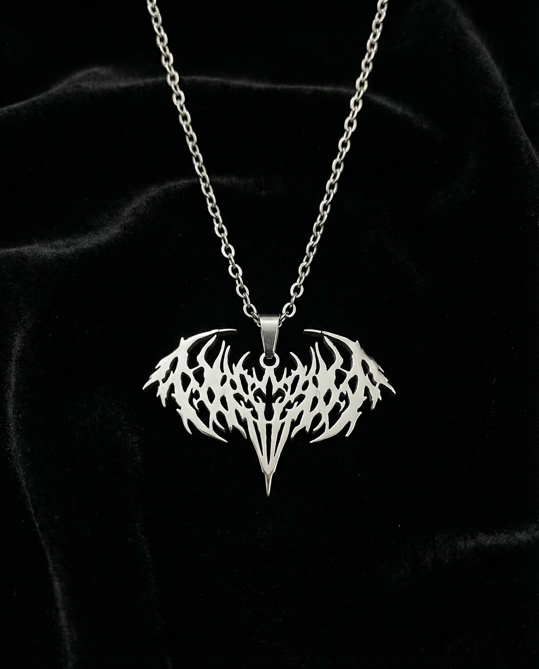 Gothic Bat Necklace – Silver Stainless Steel