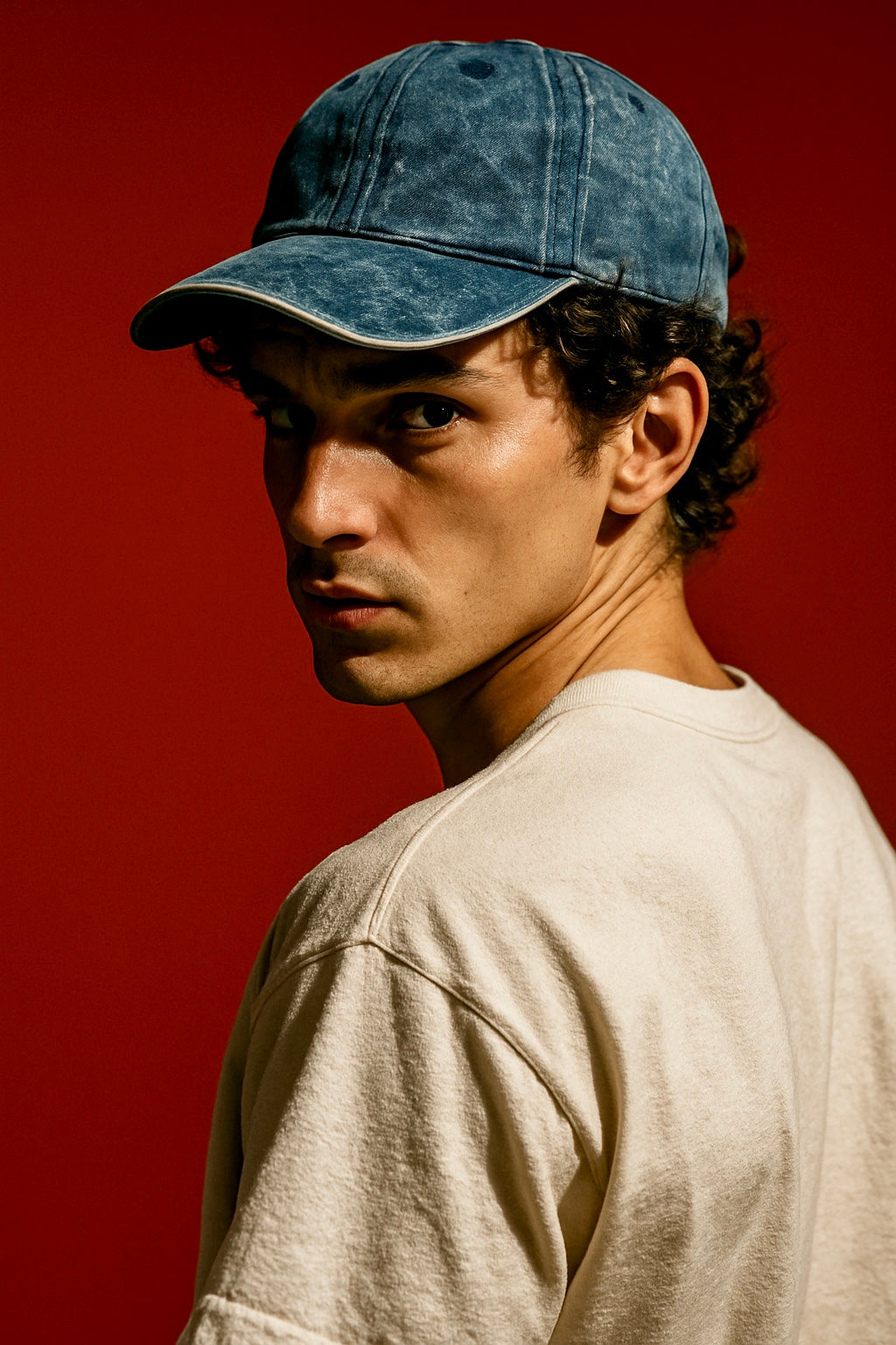 ACID-WASHED BASEBALL CAP – BLUE