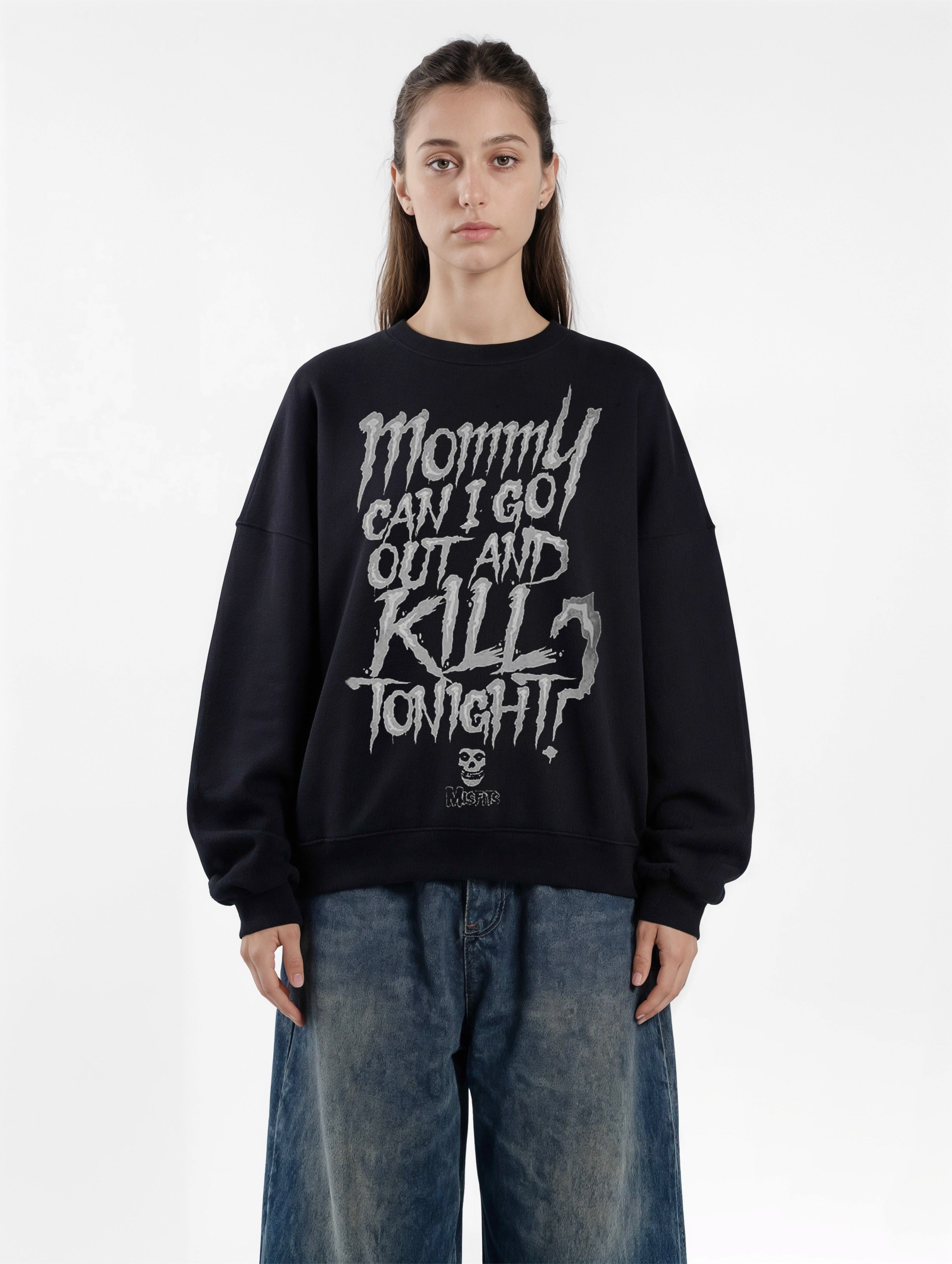 Misfits Black Boxy Sweatshirt