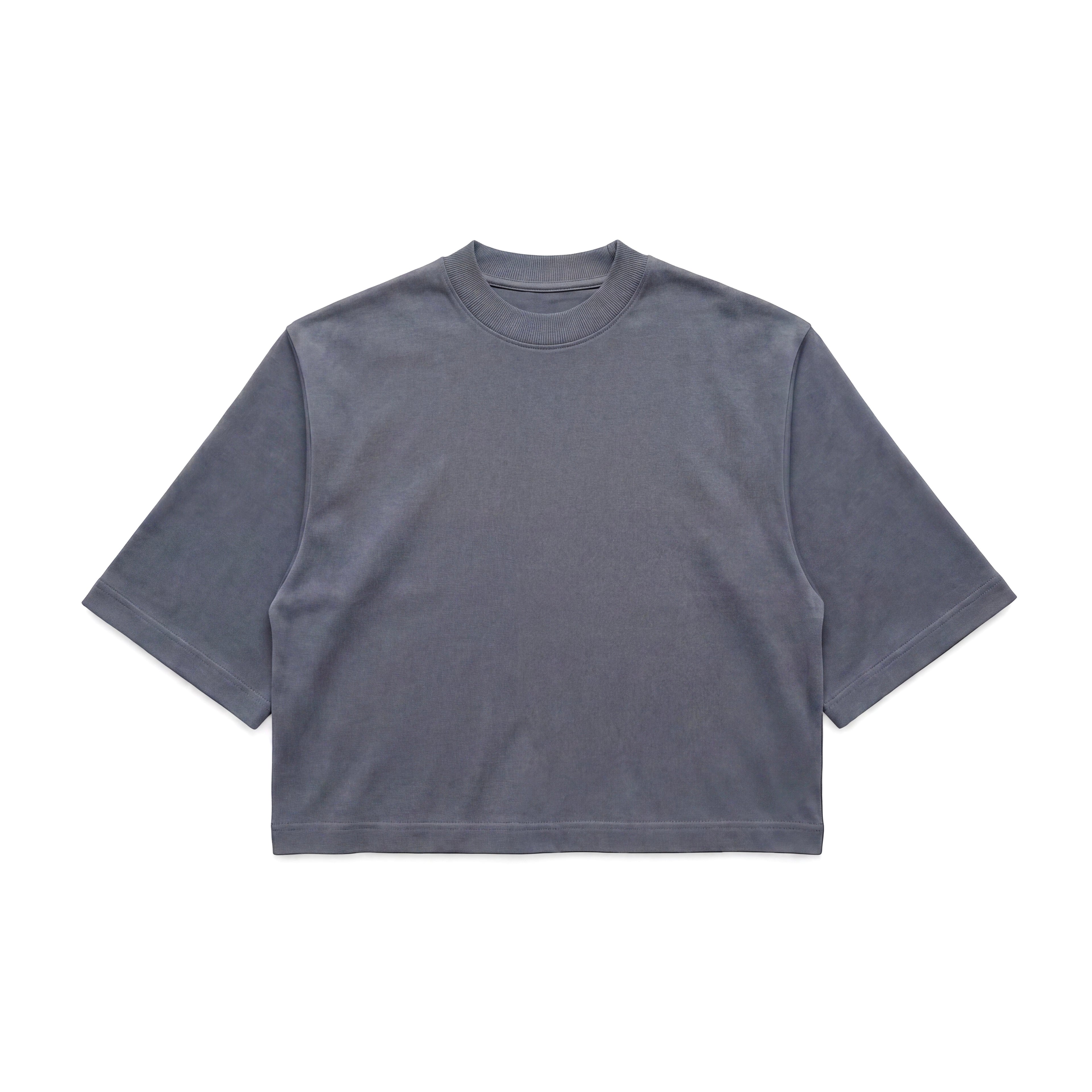 Plain Steel Gray Boxy Tee