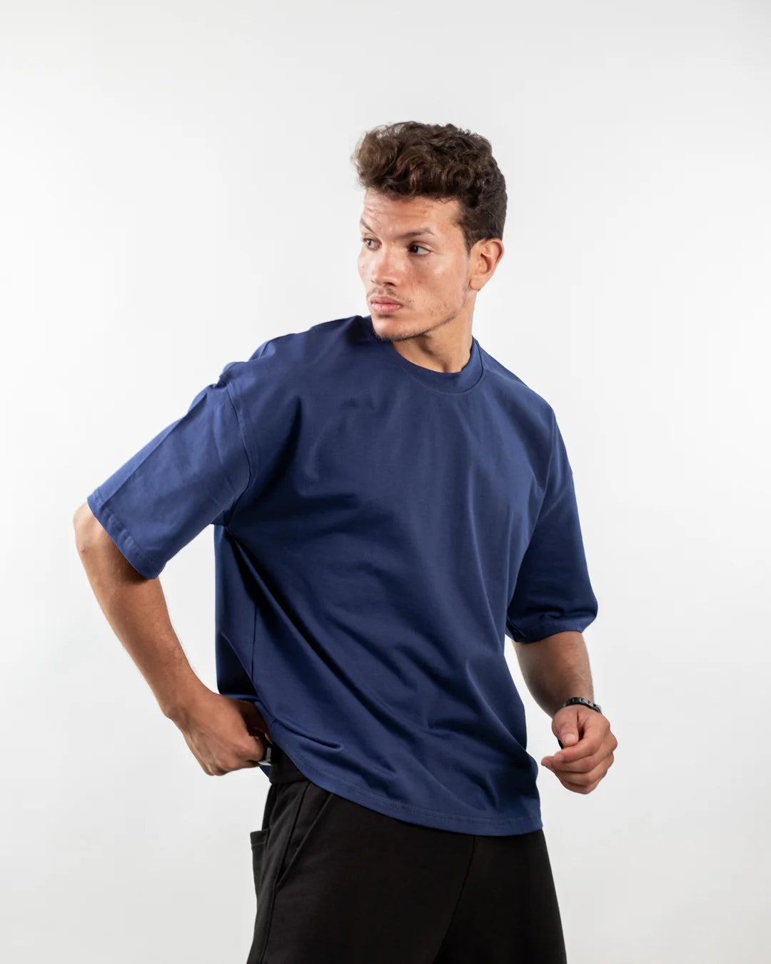 Plain Navy Boxy Tee