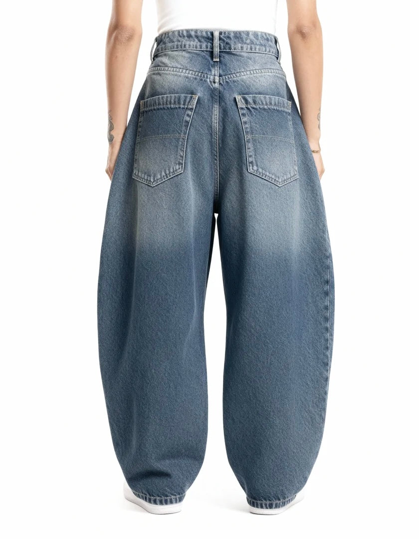 Faded Vintage 89 Blue Baggy Jeans