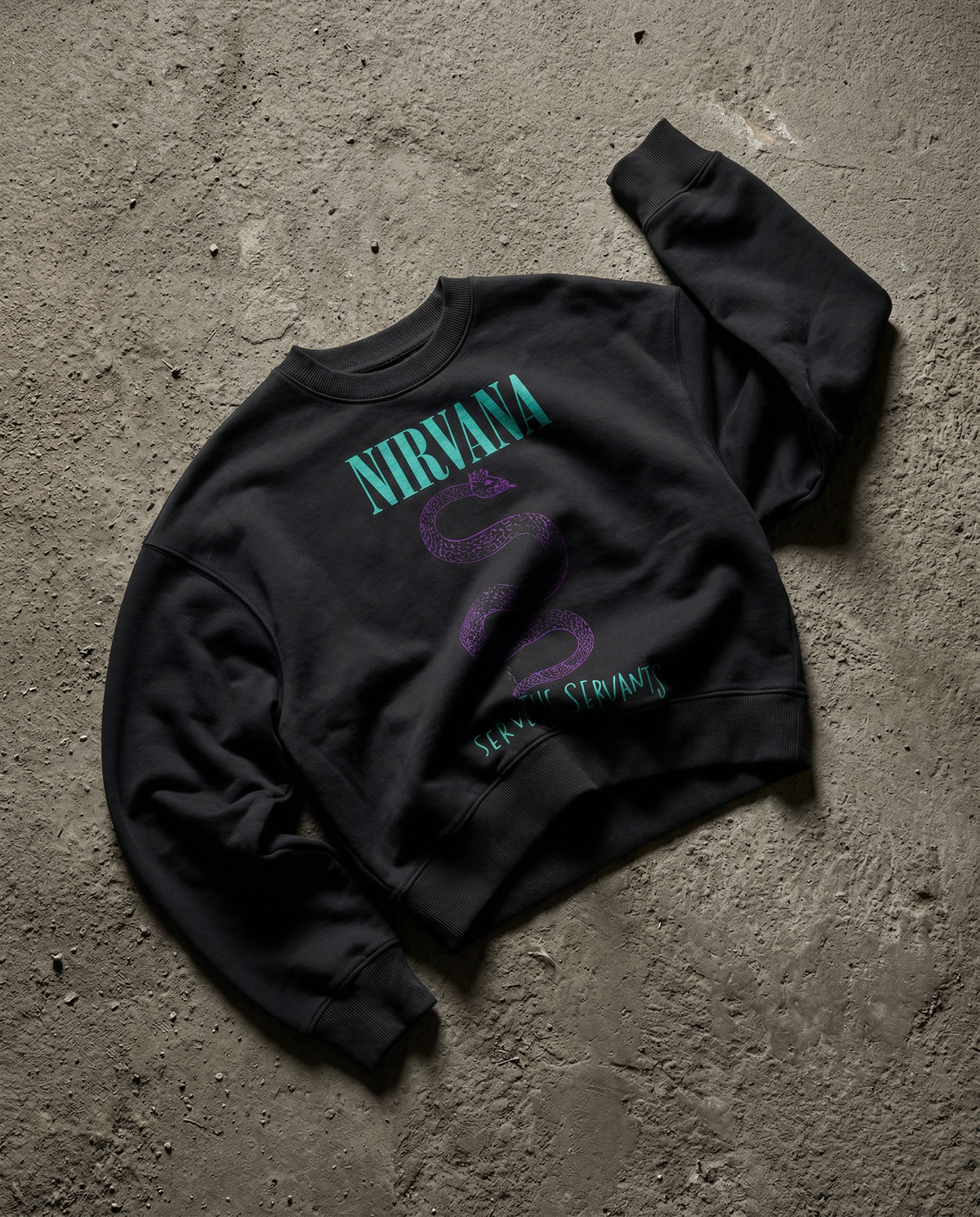 Nirvana Snake Black Boxy Sweatshirt