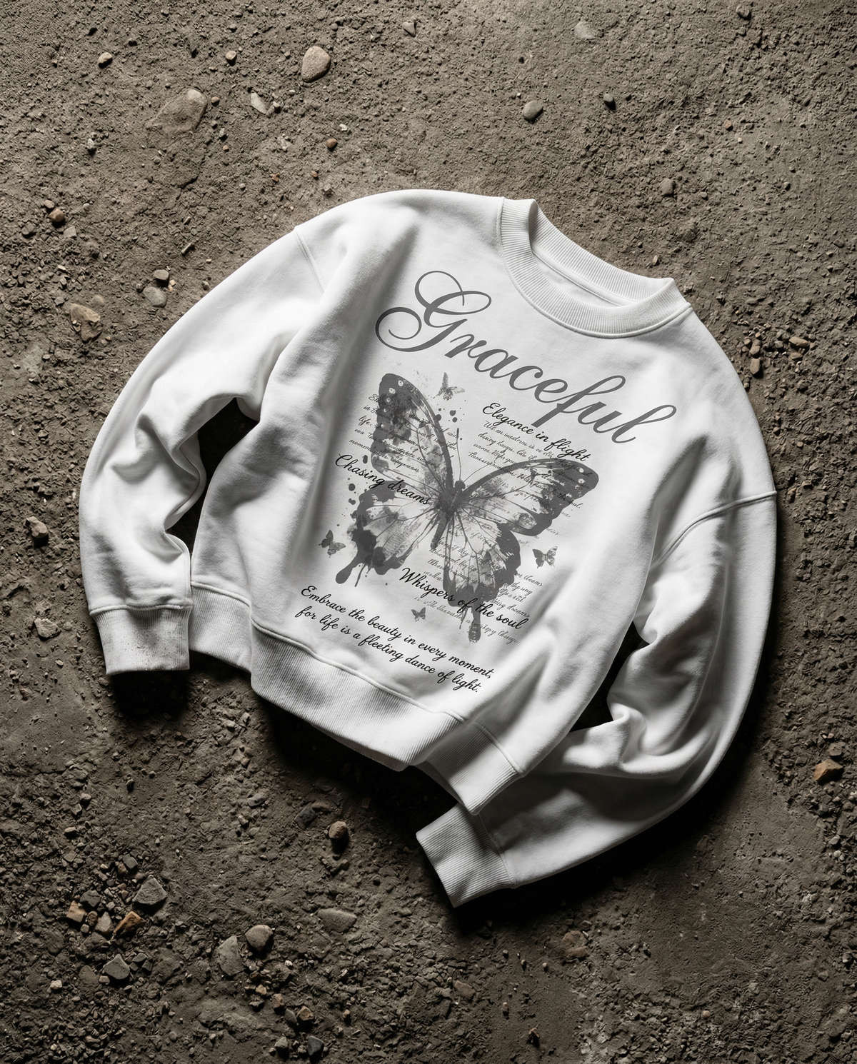 Graceful White Boxy Sweatshirt