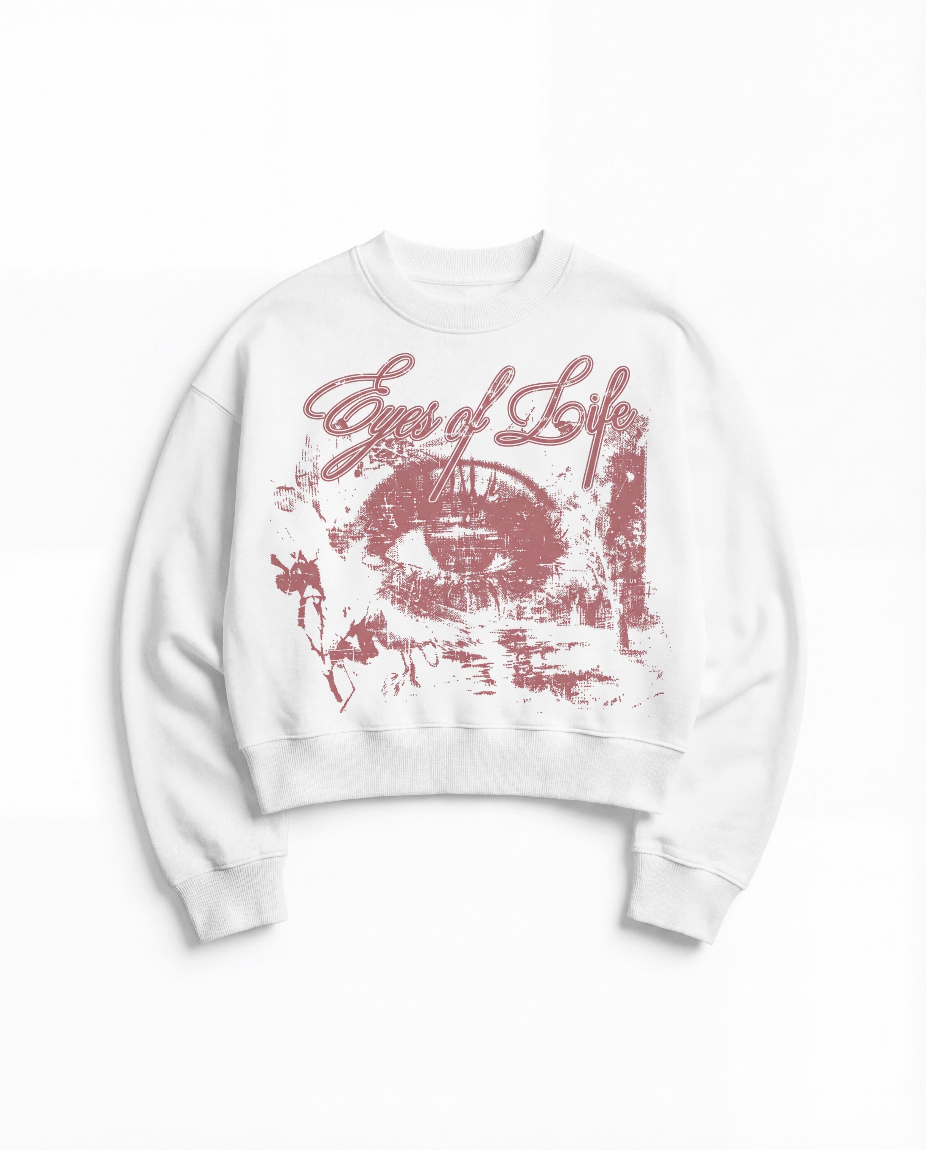 Eyes Of Life White Boxy Sweatshirt