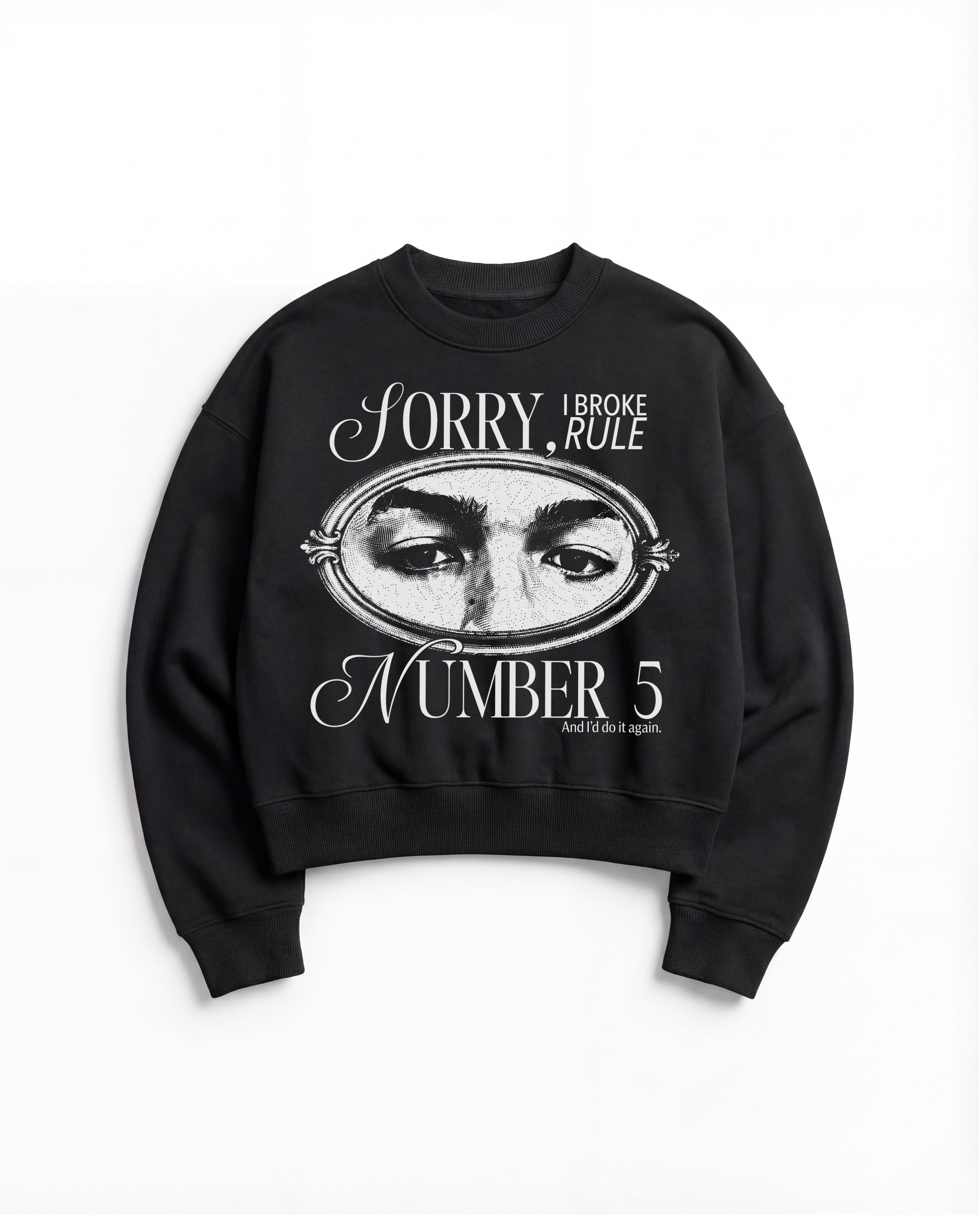 Sorry Black Boxy Sweatshirt