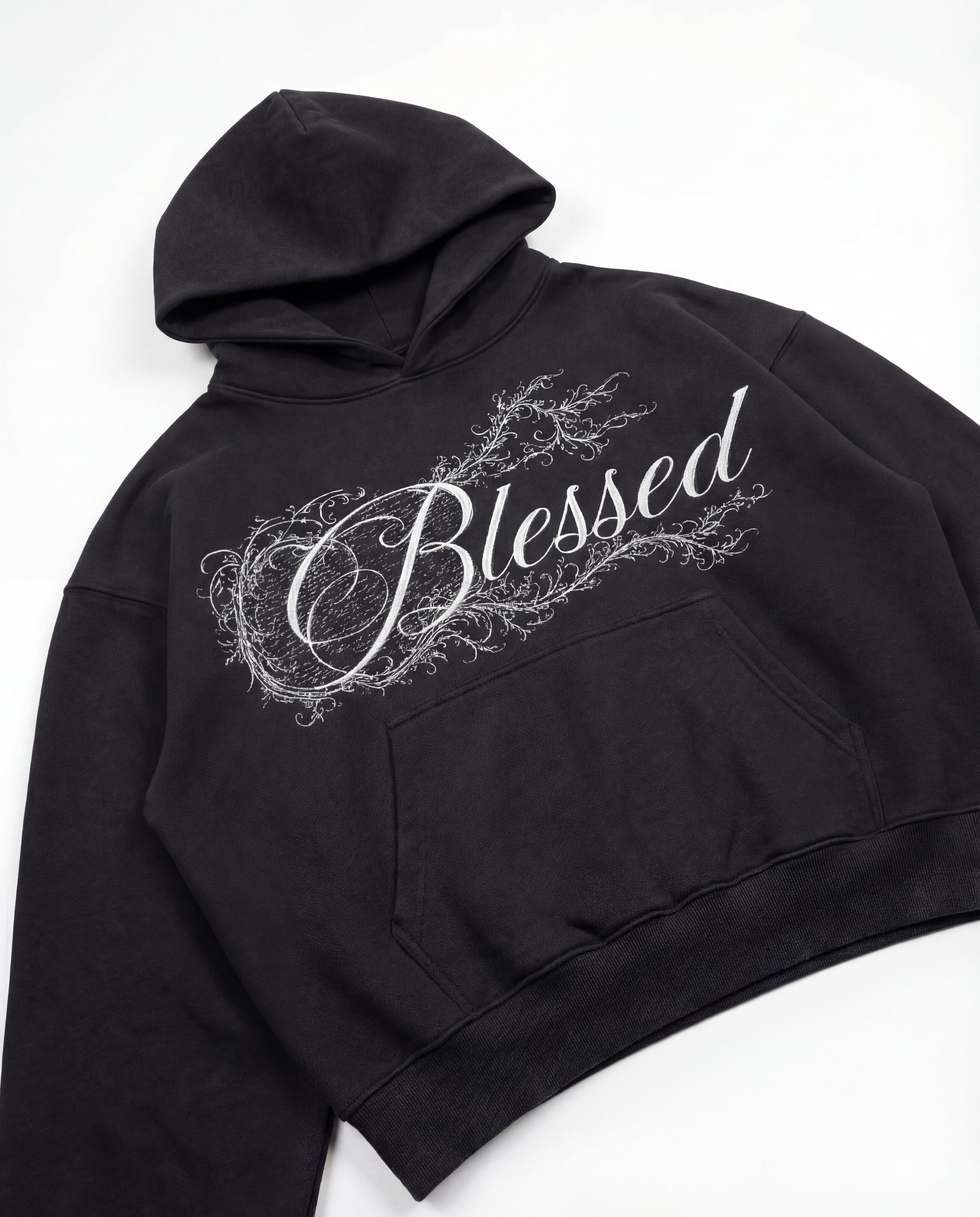 Blessed Black Boxy Hoodie
