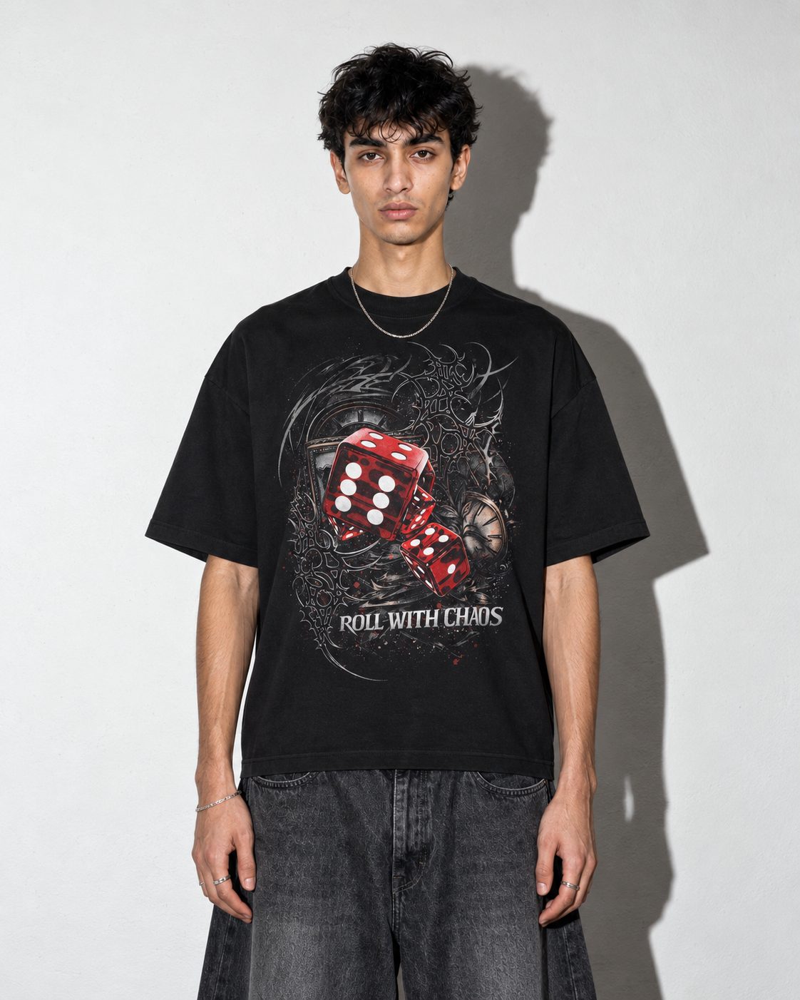 Roll The Chaos Black Boxy Tee