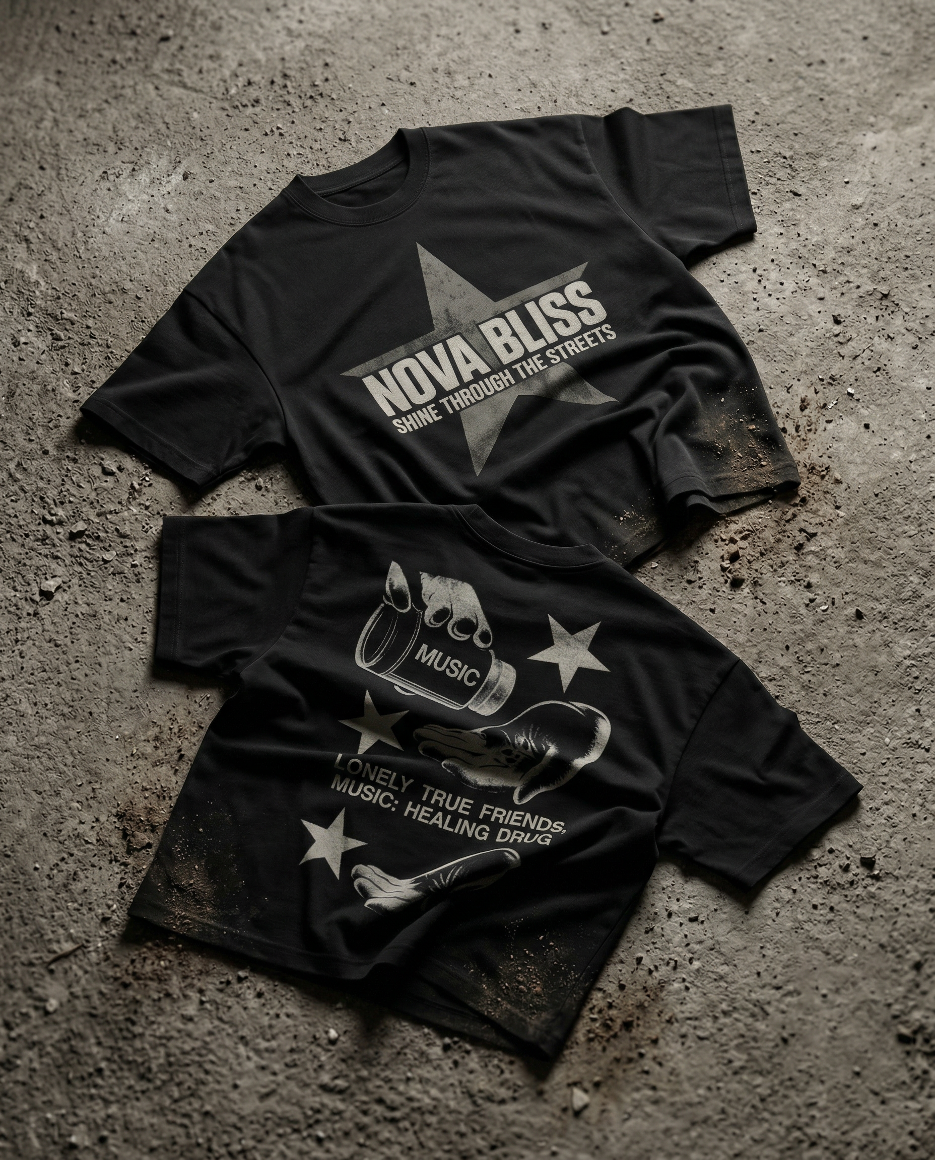 Nova Bliss Black Boxy Tee