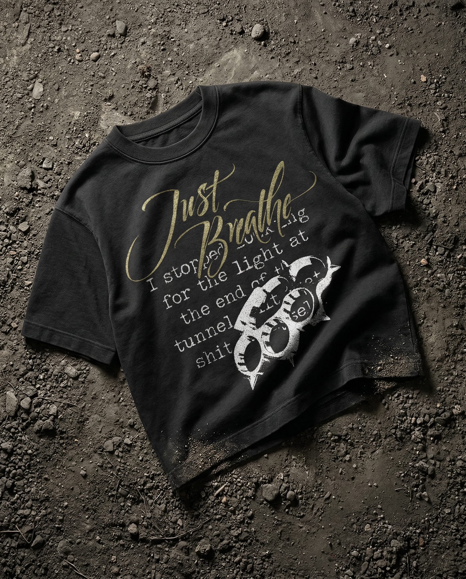 Just Breathe Black Boxy Tee