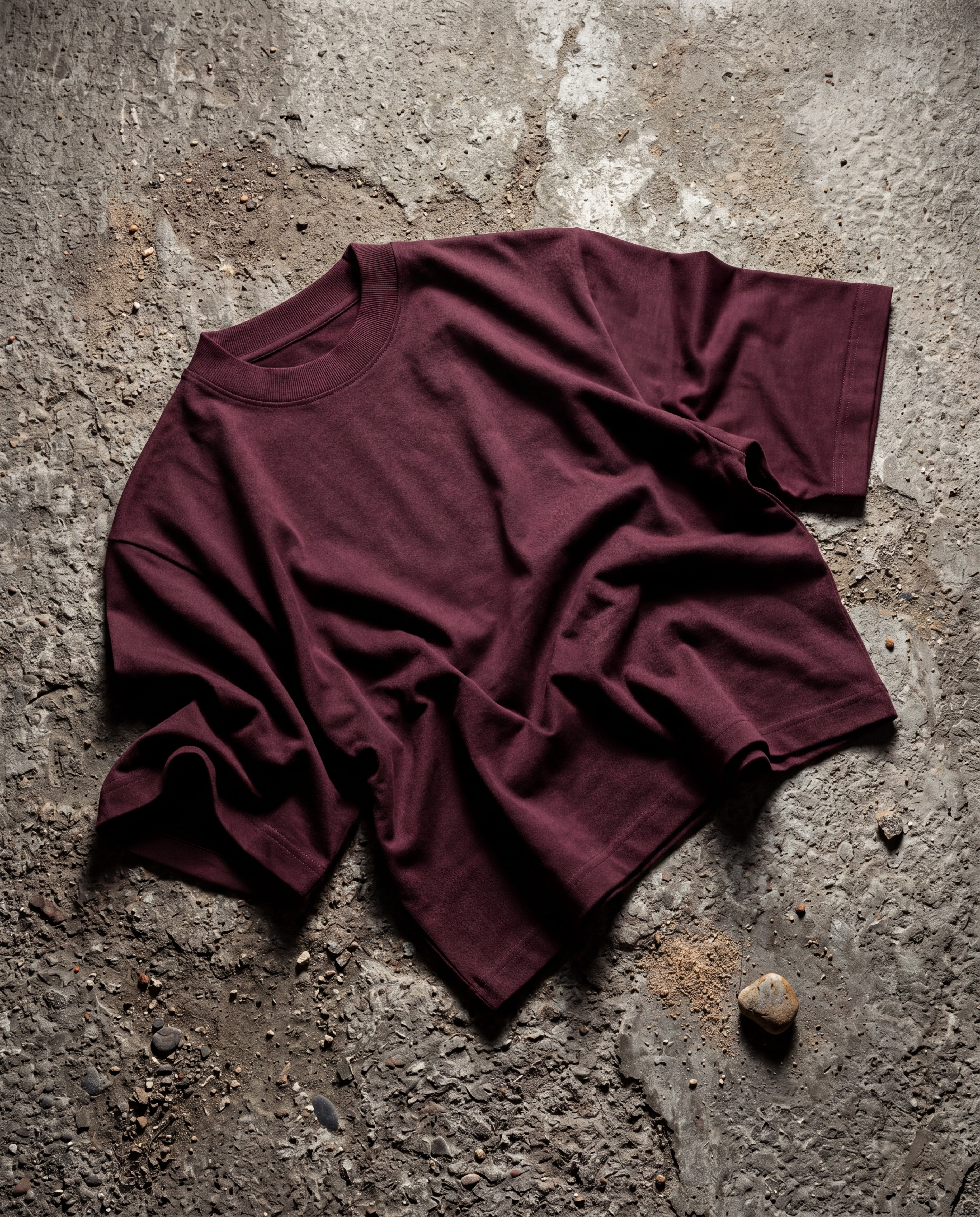 Plain Maroon Boxy Tee