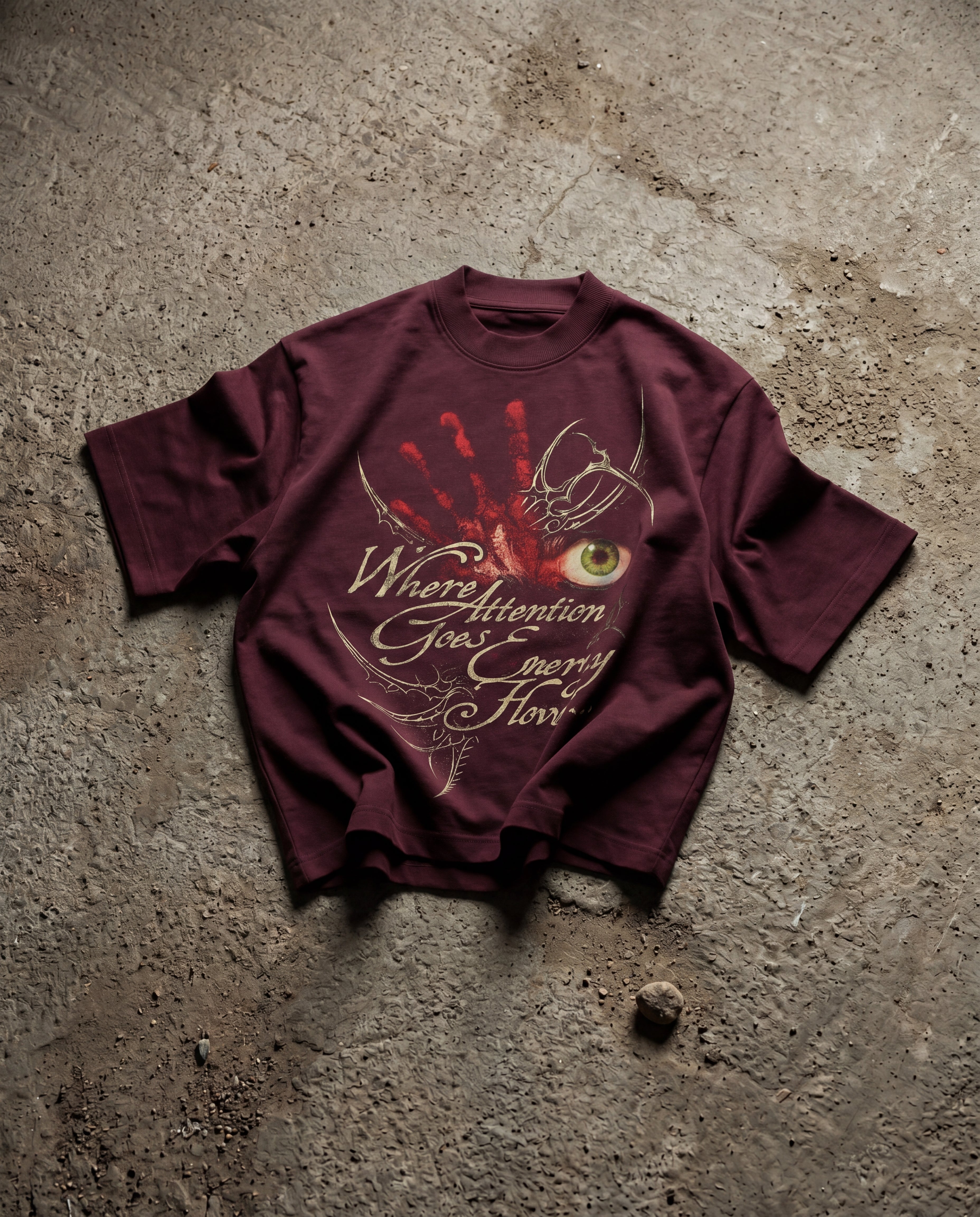Energy Maroon Boxy Tee