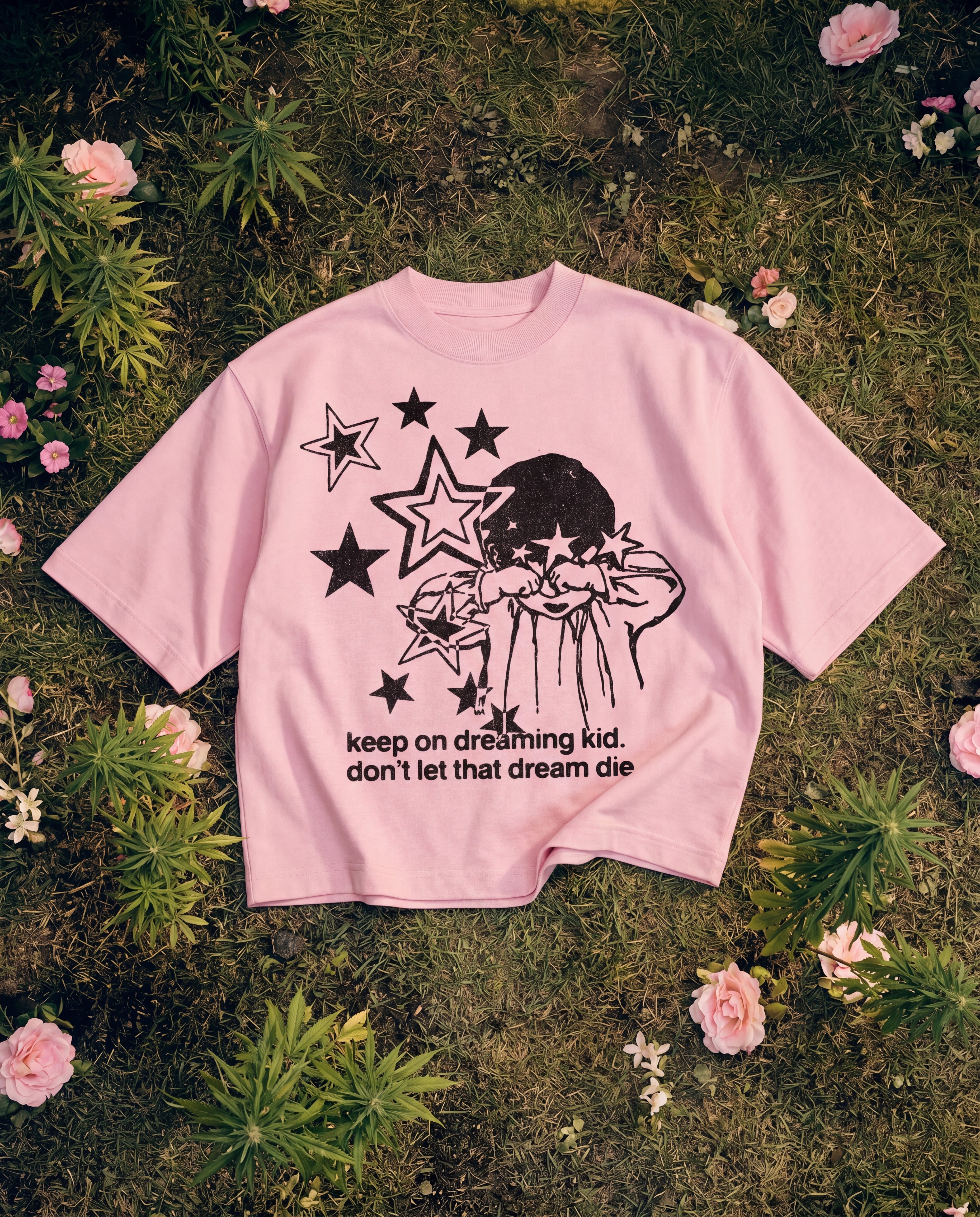 Keep On Dreaming Pink Boxy Tee