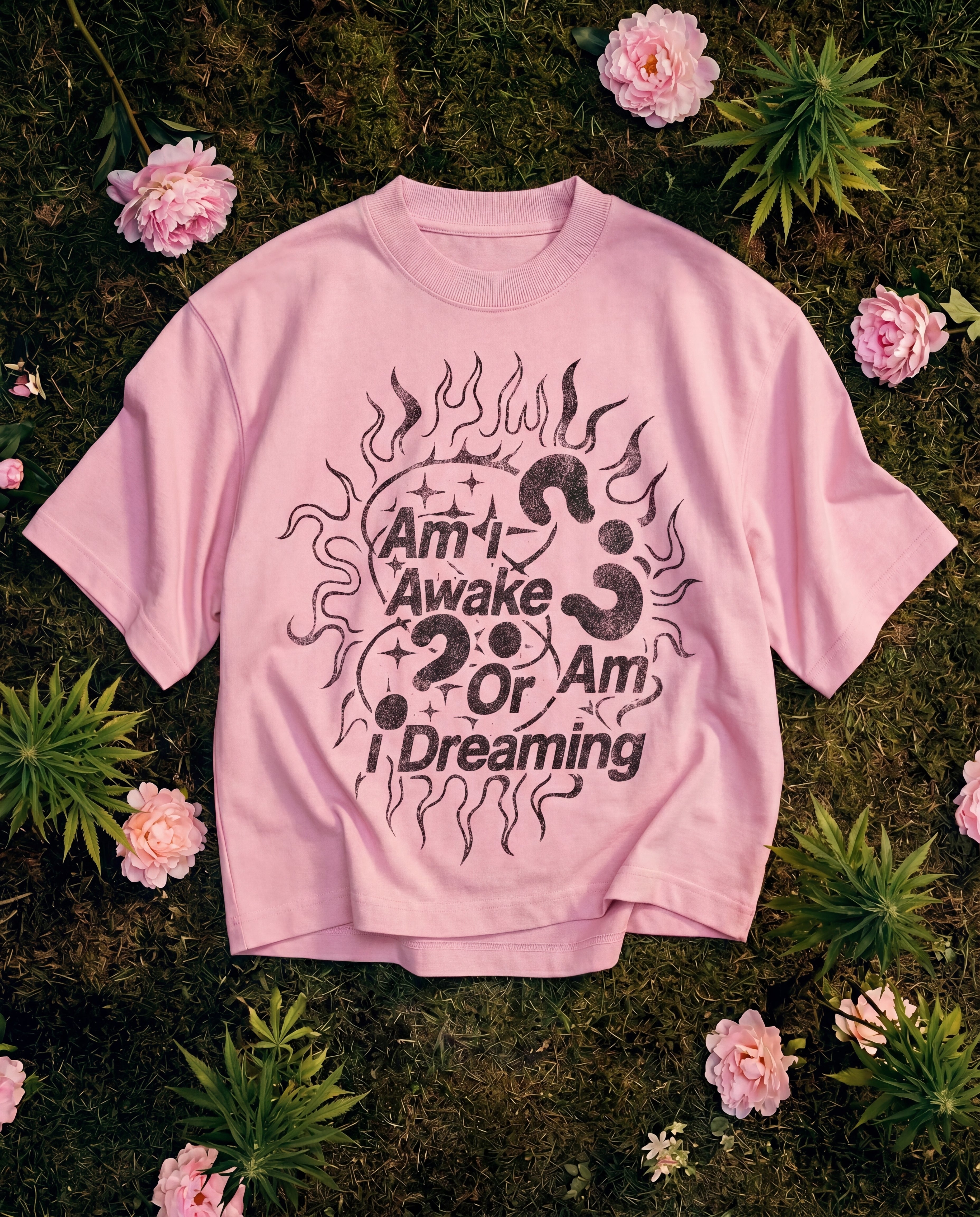 Am I Awake Pink Boxy Tee