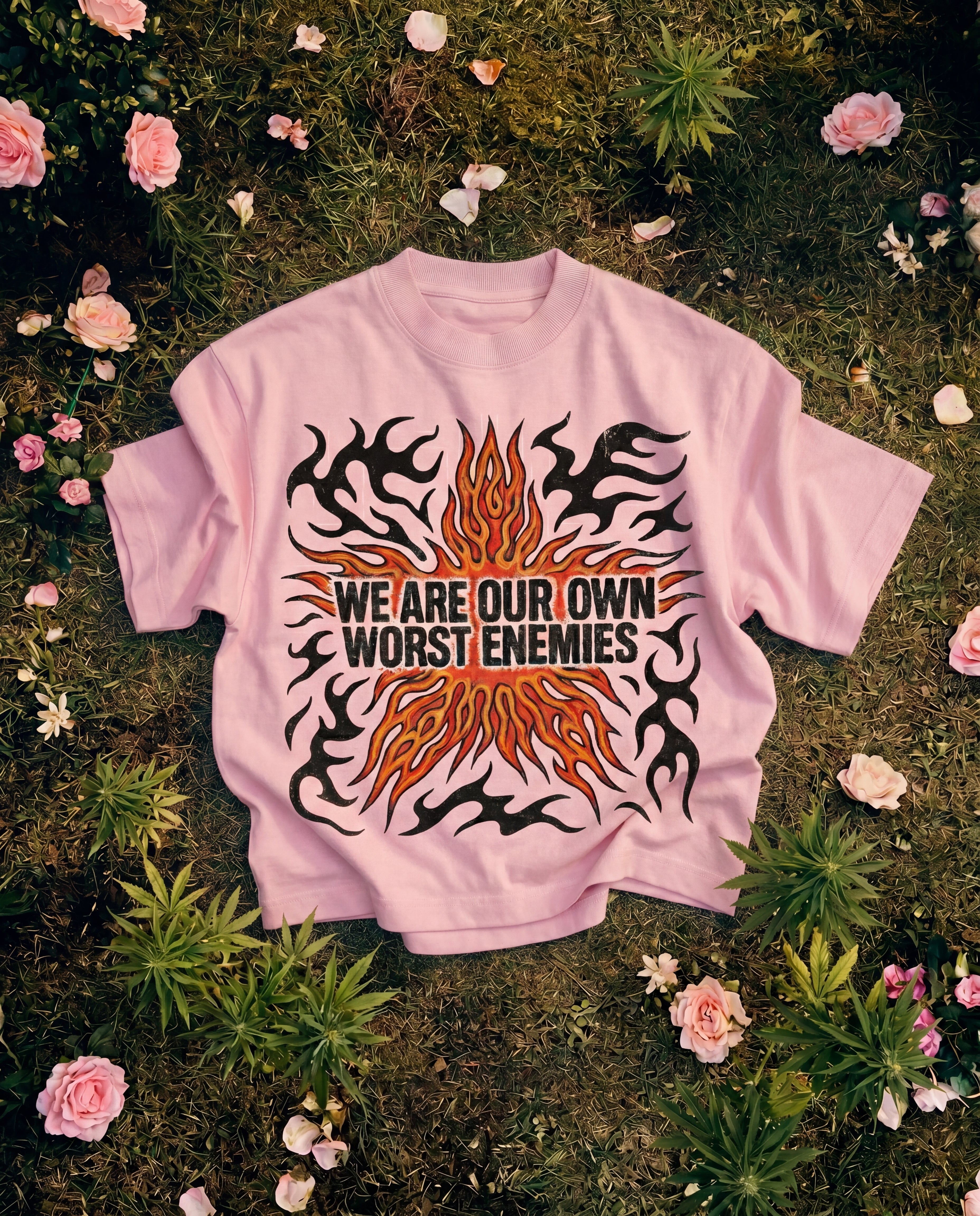 Worst Enemies Pink Boxy Tee