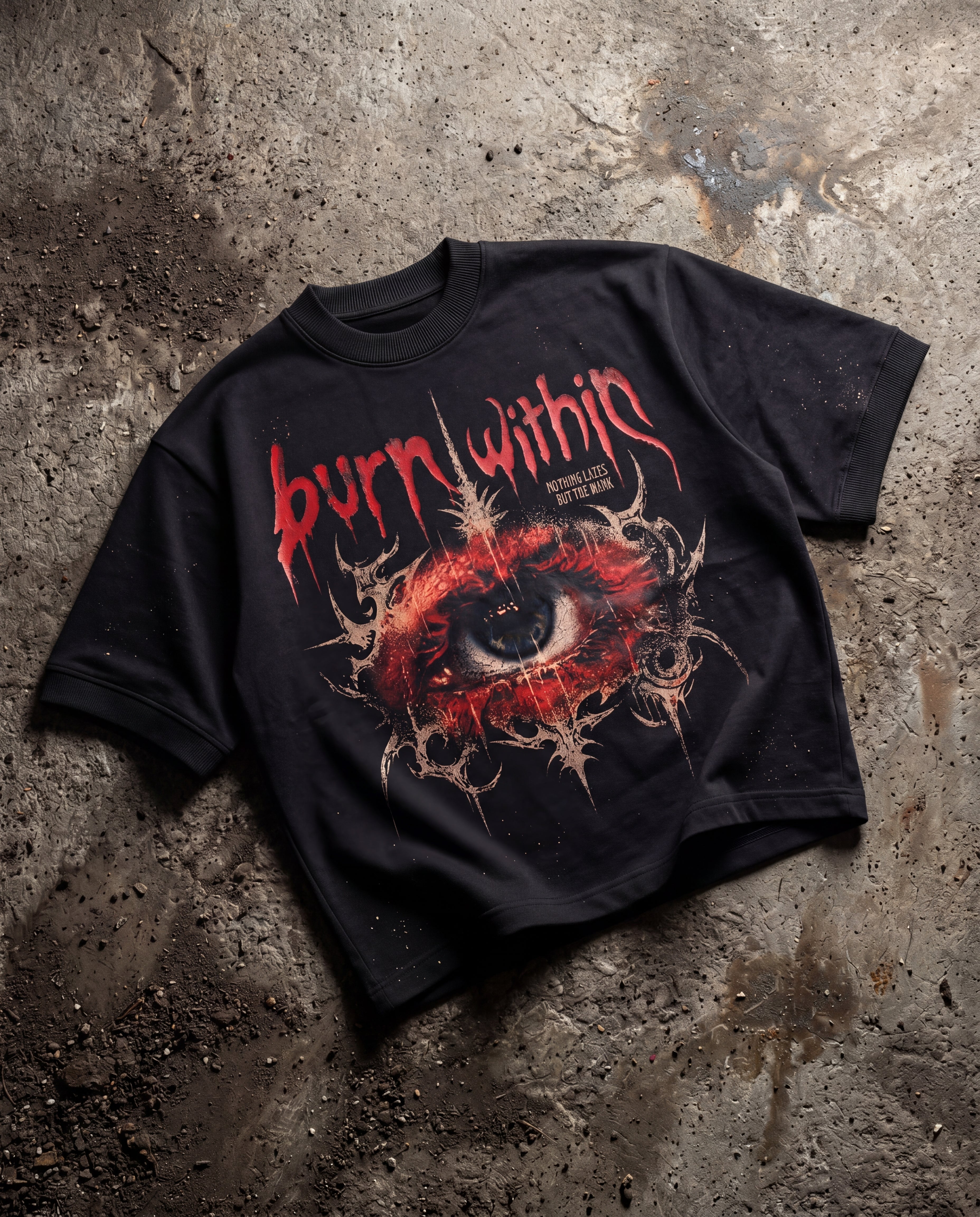 Burn Within Black Boxy Tee